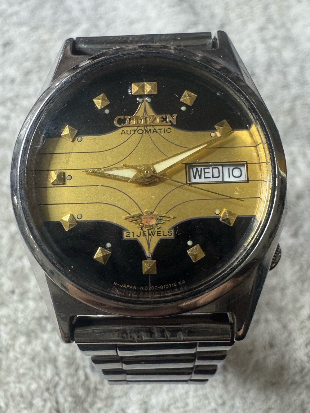 Citizen Two-Tone Black and Gold Automatic Wristwatch